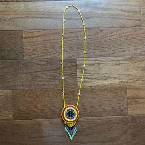 Guatemala bead pouch necklace